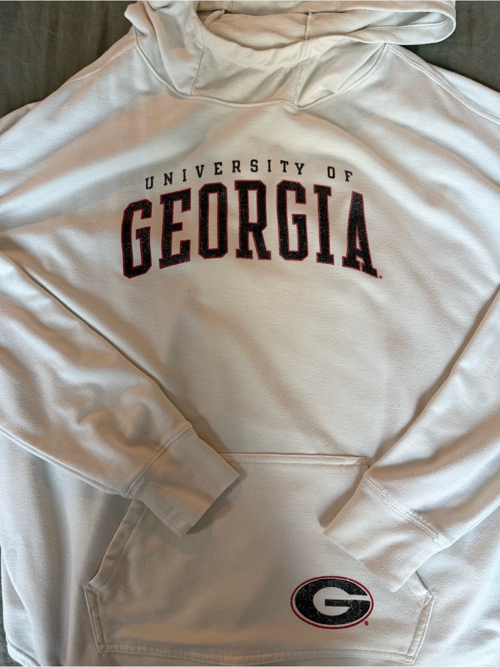 University of Georgia White Hooded Sweatshirt